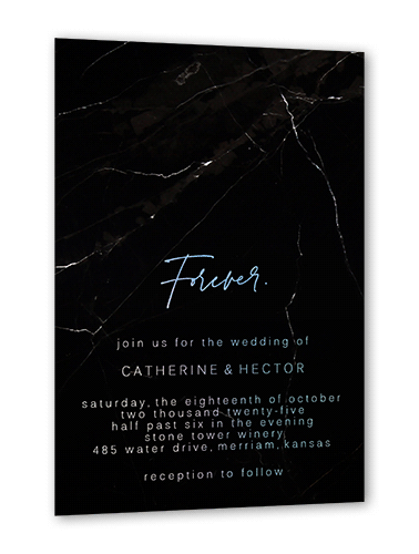 Married Marble Wedding Invitation, Iridescent Foil, Black, 5x7, Matte, Personalized Foil Cardstock, Square, Black