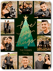 striped tree holiday card