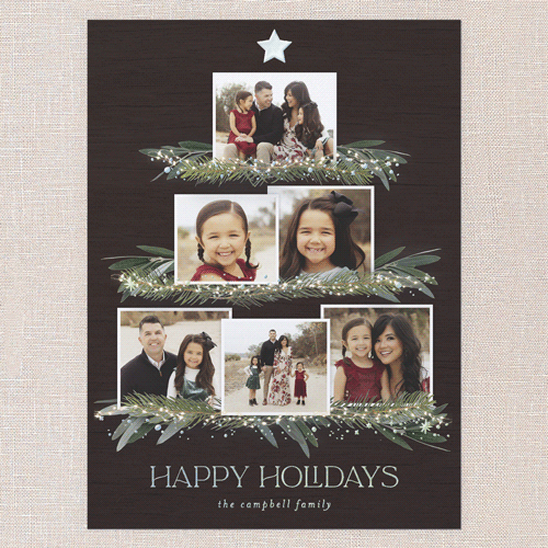 Together Tree Holiday Card, Brown, Iridescent Foil, 6x8, Holiday, Matte, Personalized Foil Cardstock, Square, Brown