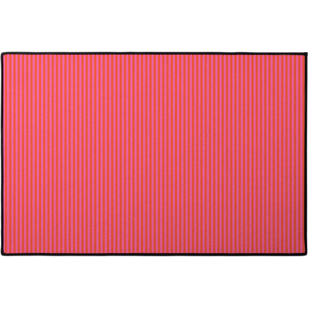 Piccadilly Pinstripes in Mod - Orange and Pink Door Mat | Shutterfly