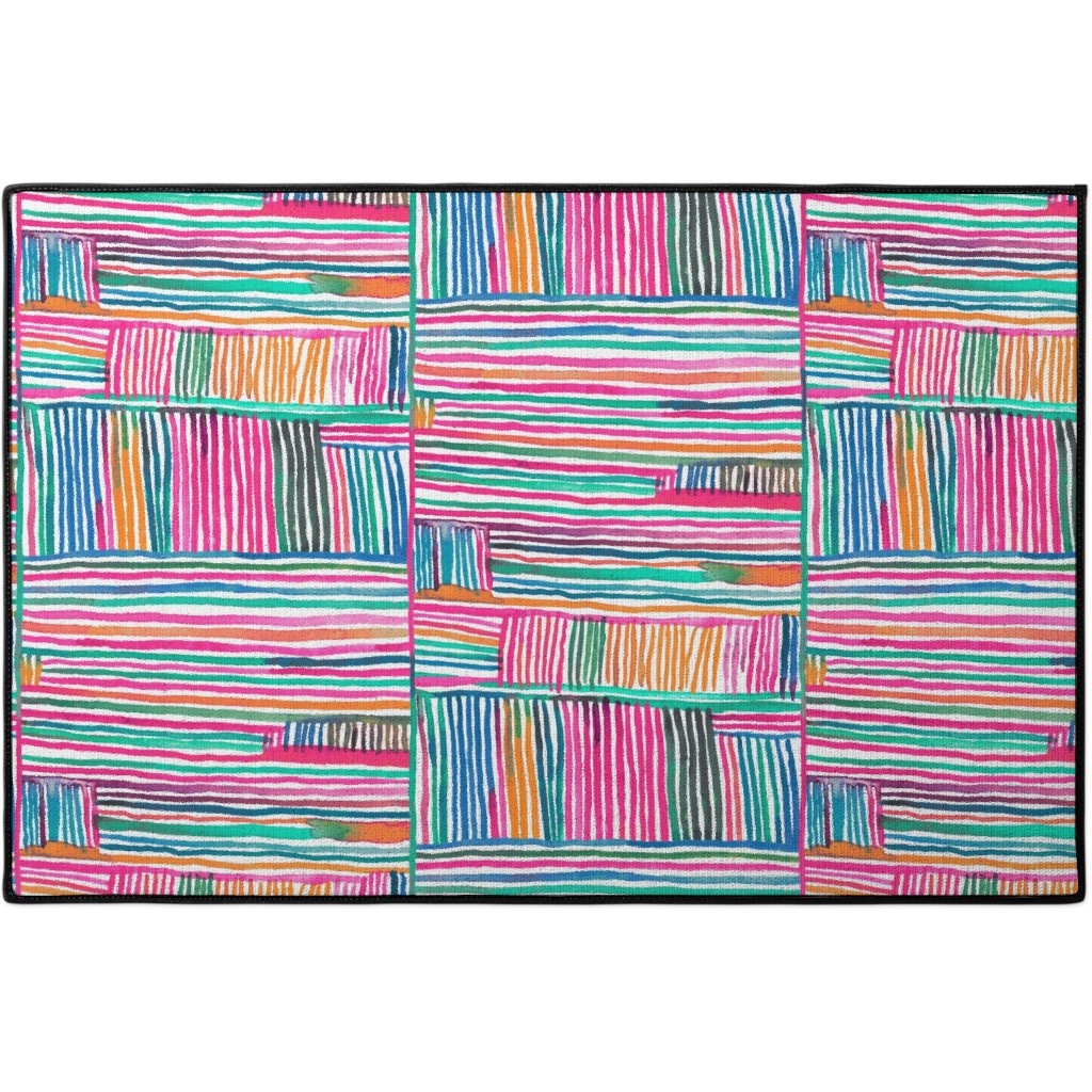 Linear Meditation Door Mat, Multicolor