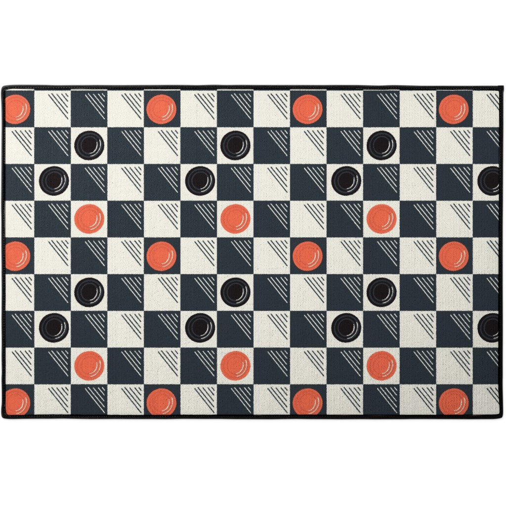 Checkers Door Mat, Multicolor