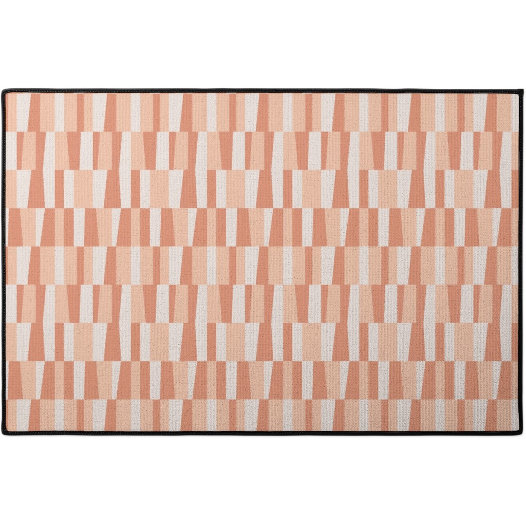 Collage Tiles - Orange Door Mat, Orange
