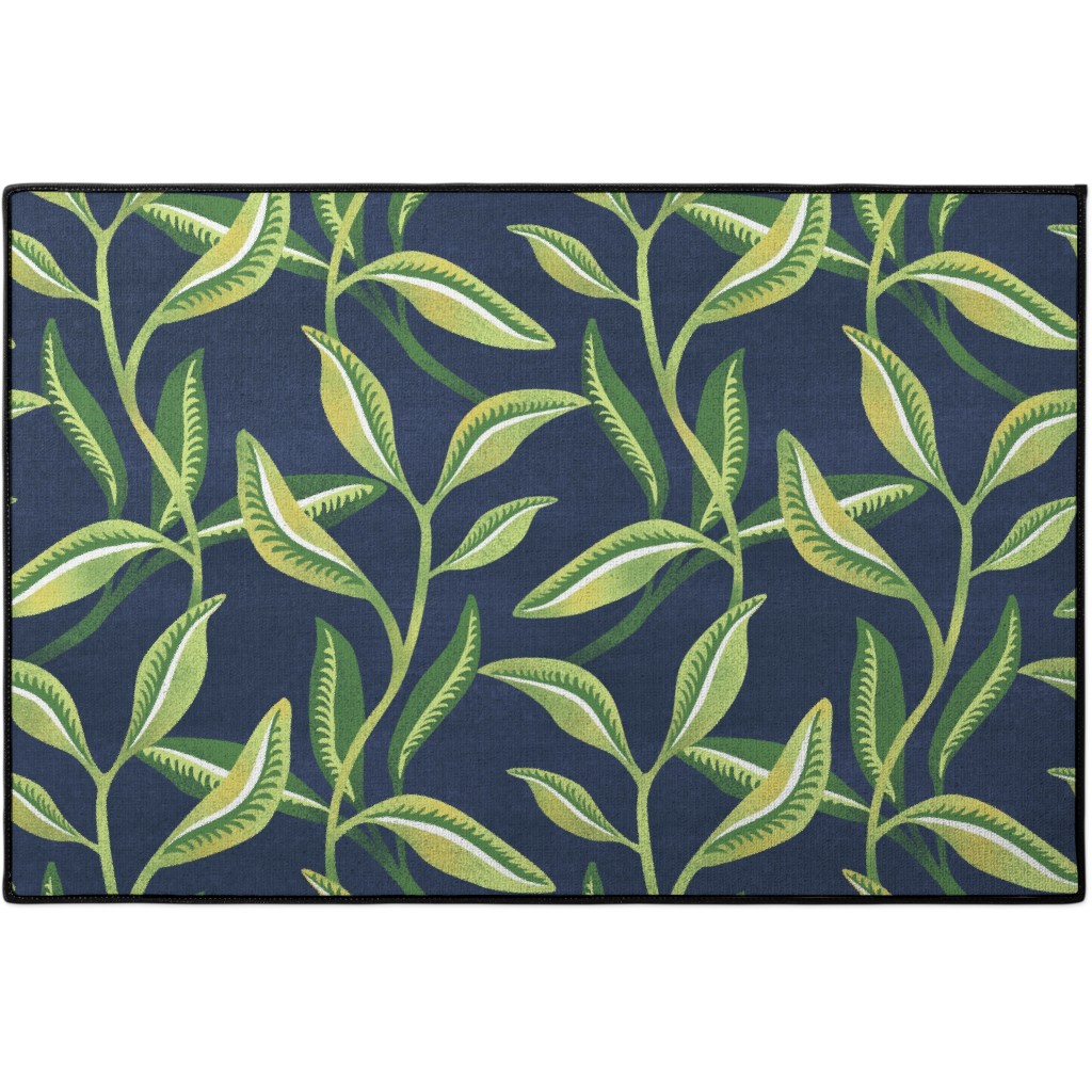 Leafy Vines - Green Door Mat, Green
