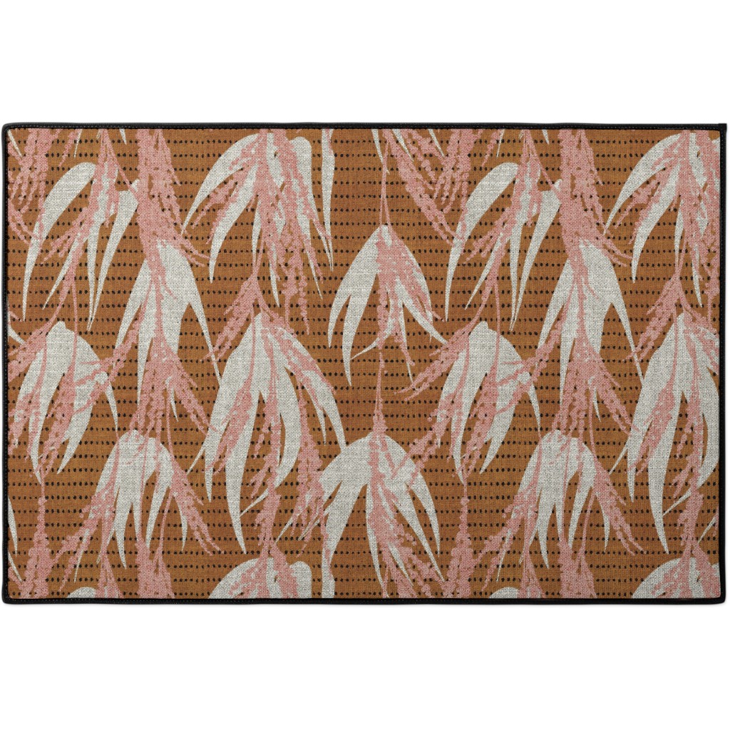 Vintage Palm Door Mat, Brown
