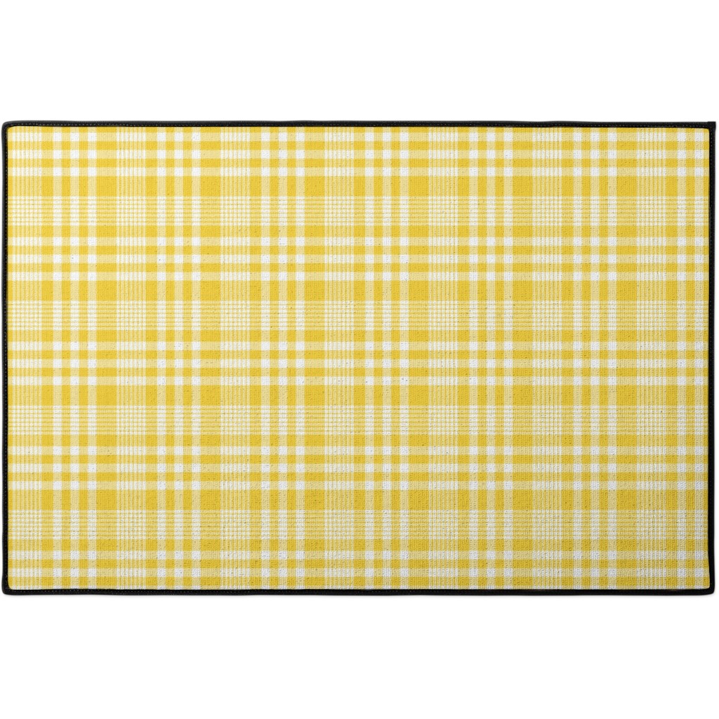 plaid pattern door mat