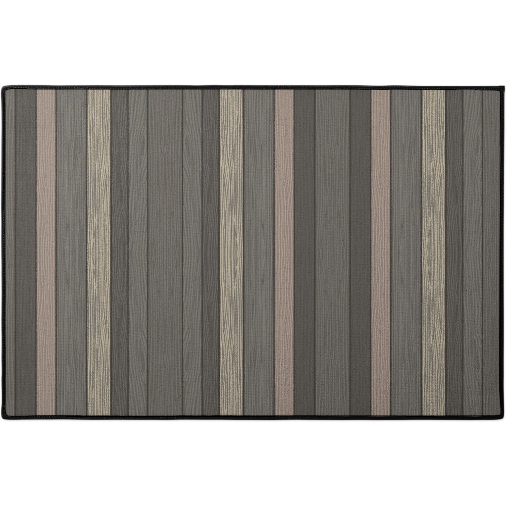 Old Wood Planks Driftwood - Brown Door Mat, Brown