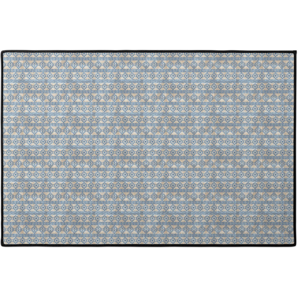 Modern Desert - Geometric Door Mat, Blue