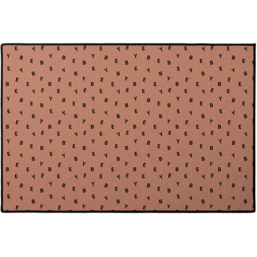 Sweet Bye Bye Text - Brown Door Mat, Brown