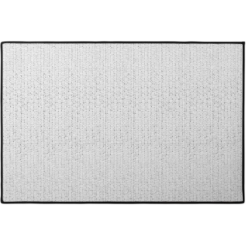 Woodland - Little Dots of Stripes - Black and White Door Mat, White