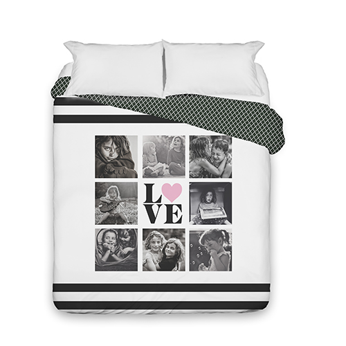 Personalized with your photos and text! Black Photo Comforter Quilt or Duvet Set