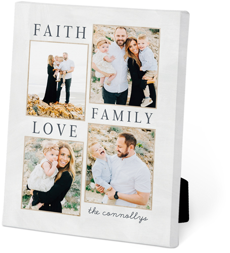 Faith Family Collage Easel Back Canvas, 5x7, No Frame, Easel Back Canvas, White