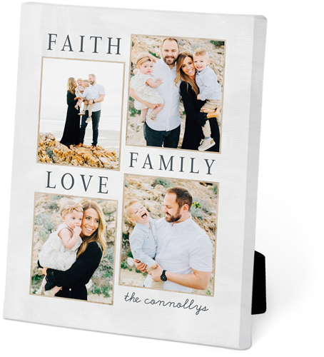 Faith Family Collage Easel Back Canvas, 5x7, No Frame, Easel Back Canvas, White, white