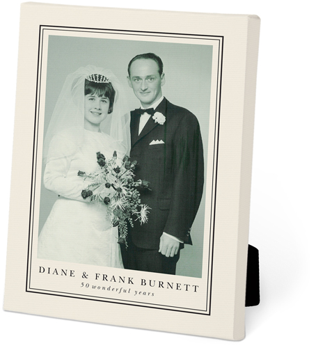 Vintage Border Easel Back Canvas, 5x7, No Frame, Easel Back Canvas, Beige, antique white