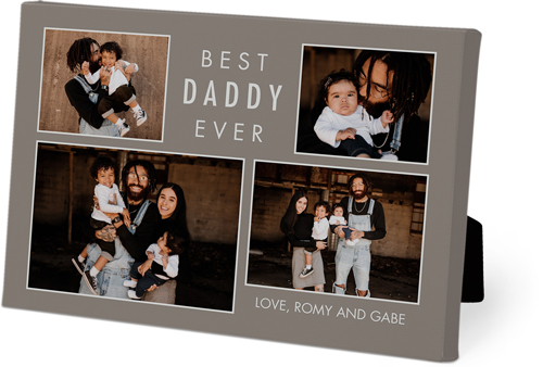 Best Ever Collage Easel Back Canvas, 5x7, No Frame, Easel Back Canvas, Gray, ash