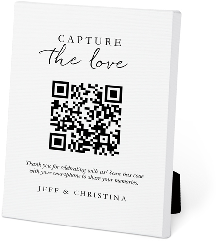 Wedding QR Code Easel Back Canvas, 5x7, No Frame, Easel Back Canvas, White, white