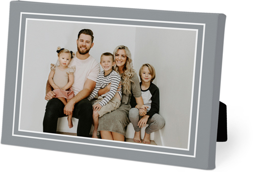 Double Border Easel Back Canvas, 5x7, No Frame, Easel Back Canvas, Gray, silver