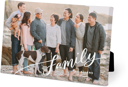 Tilted Family Script Easel Back Canvas, 5x7, No Frame, Easel Back Canvas, White, white