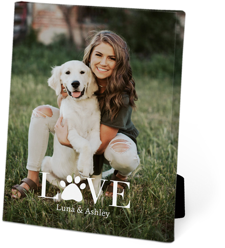 Love Paw Easel Back Canvas, 5x7, No Frame, Easel Back Canvas, White, white