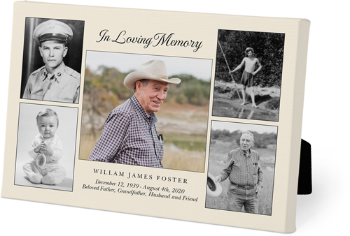Classic Loving Memory Easel Back Canvas, 5x7, No Frame, Easel Back Canvas, Beige, antique white