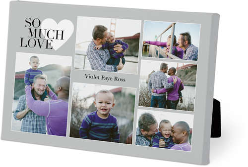 So Much Love Heart Easel Back Canvas, 5x7, No Frame, Easel Back Canvas, Gray, smoke