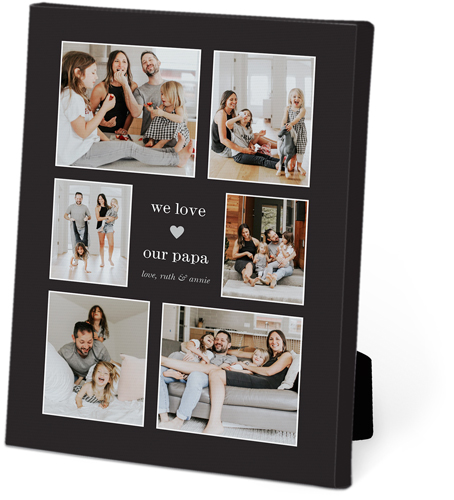 Vertical Heart Collage Easel Back Canvas, 5x7, No Frame, Easel Back Canvas, Gray, charcoal