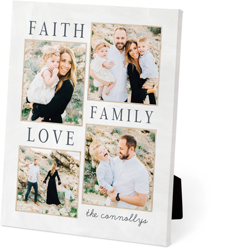 Faith Family Collage Easel Back Canvas, 8x10, No Frame, Easel Back Canvas, White