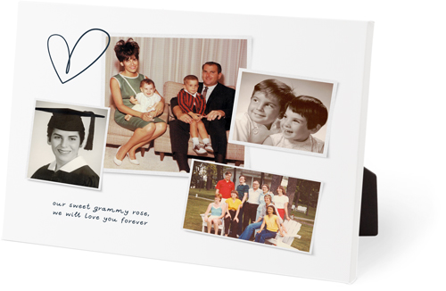 Minimalist Heart Memorial Easel Back Canvas, 8x10, No Frame, Easel Back Canvas, White, white