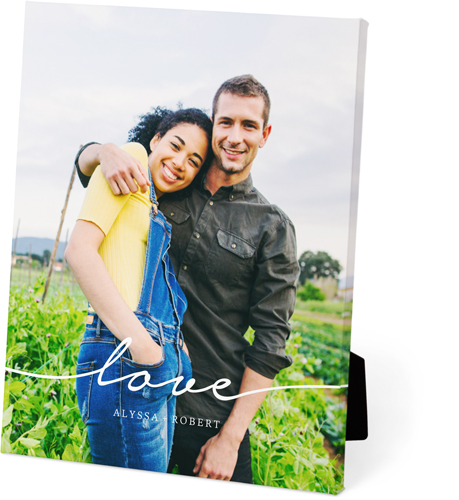 Modern Scripted Love Portrait Easel Back Canvas, 8x10, No Frame, Easel Back Canvas, White, white