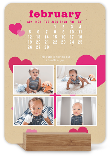 Kraft Pop Easel Calendar, Rounded Corners, Multicolor