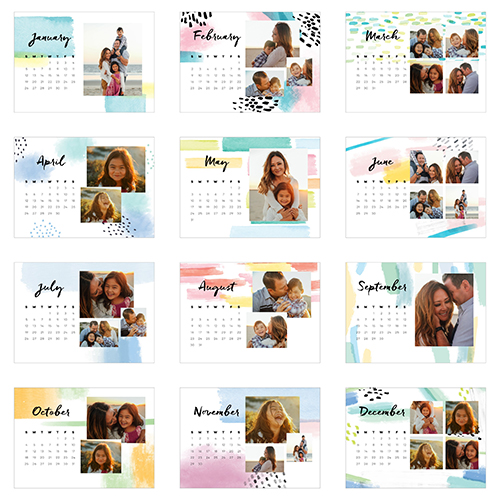 Colorful Brushstrokes Easel Calendar by Yours Truly | Shutterfly