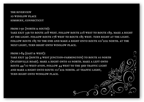 Whimsical Scrolls Wedding Enclosure Card, Black, Matte, Signature Smooth Cardstock, Square