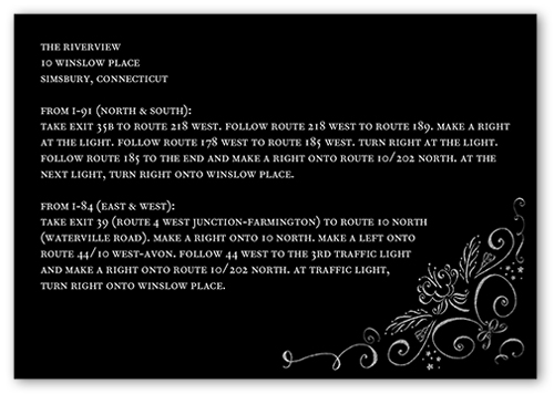 Whimsical Scrolls Wedding Enclosure Card, Black, Matte, Pearl Shimmer Cardstock, Square