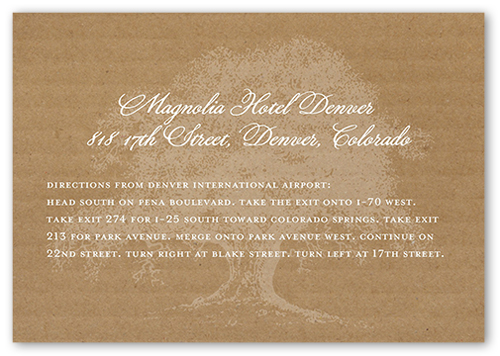 Rustic Statement Wedding Enclosure Card, Brown, Matte, Pearl Shimmer Cardstock, Square