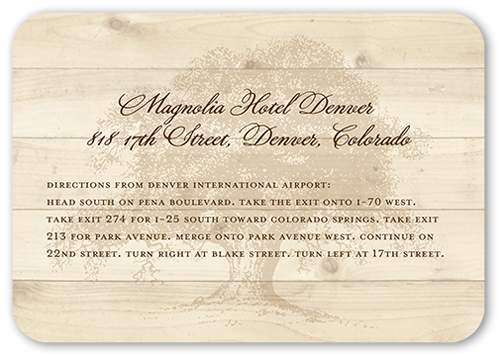 Rustic Statement Wedding Enclosure Card, Beige, 100% Recycled Cardstock , Rounded, Wheat