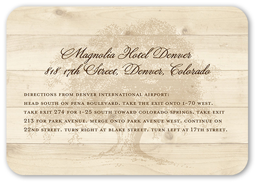 Rustic Statement Wedding Enclosure Card, Beige, 100% Recycled Cardstock ?, Rounded