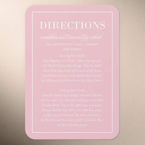 Divine Elegance Wedding Enclosure Card, Pink, Pearl Shimmer Cardstock, Rounded