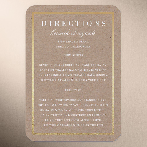 Simple Solid Frame Wedding Enclosure Card, Beige, Pearl Shimmer Cardstock, Rounded