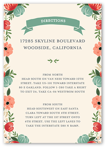 Floral Vision Wedding Enclosure Card, Beige, Matte, Pearl Shimmer Cardstock, Square, Antique White