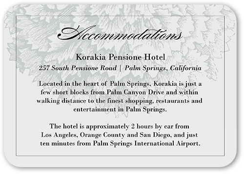 Grandeur Affair Wedding Enclosure Card, Grey, Pearl Shimmer Cardstock, Rounded, Fog