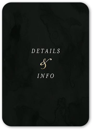 Gentle Texture Wedding Enclosure Card, Black, Matte, Signature Smooth Cardstock, Rounded