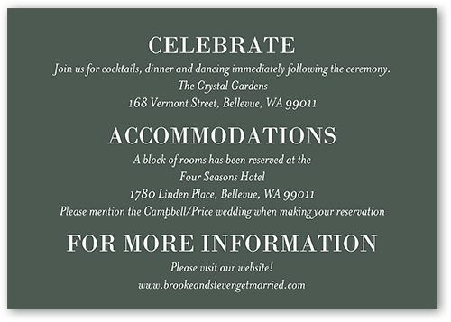 Modern Photo Wedding Enclosure Card, Beige, Matte, Signature Smooth Cardstock, Square
