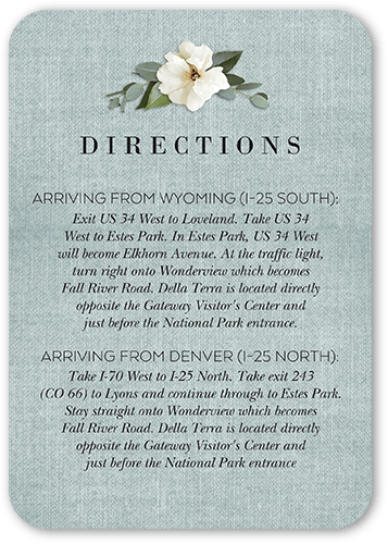 Bohemian Flowers Wedding Enclosure Card, Green, 100% Recycled Cardstock , Rounded, Spring Valley