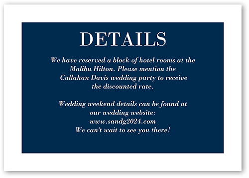 Purely Classic Wedding Enclosure Card, Blue, Matte, 100% Recycled Cardstock , Square