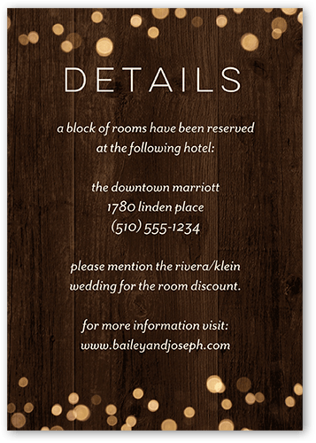 Rustic Shimmer Wedding Enclosure Card, Brown, Matte, 100% Recycled Cardstock , Square