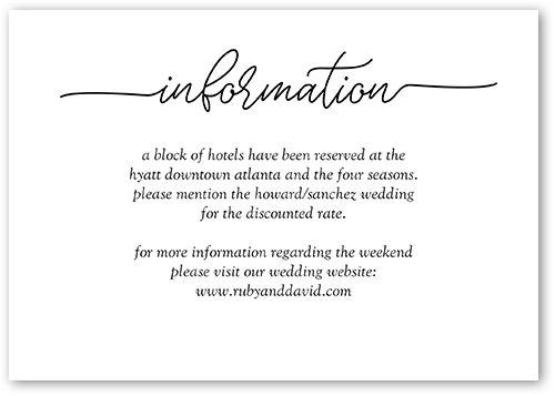 Wedding Enclosure Cards For Weekend Events