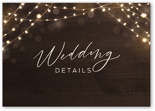 Twinkling Curtain Wedding Enclosure Card, Brown, Matte, Pearl Shimmer Cardstock, Square