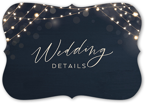 Twinkling Curtain Wedding Enclosure Card, Blue, Signature Smooth Cardstock, Bracket