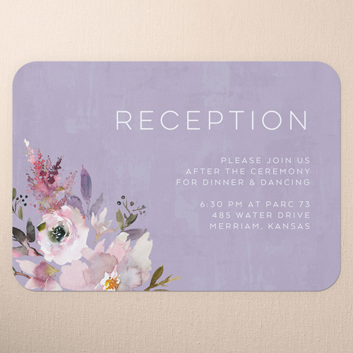 Painted Promise Wedding Enclosure Card, Purple, Matte, Signature Smooth Cardstock, Rounded, Warm Lilac