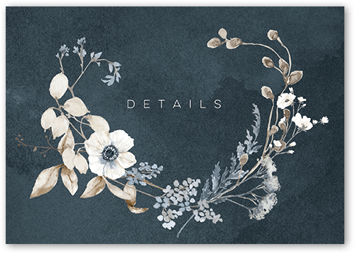 Wildflowers Wedding Enclosure Card, Grey, Matte, Signature Smooth Cardstock, Square